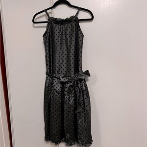 David Charles Gray Black Polka dots special occasion evening party dress size 12